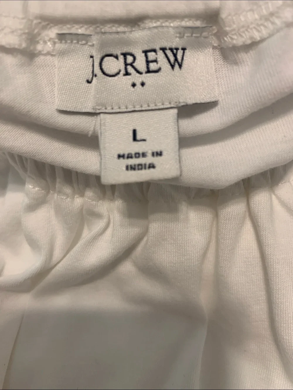 J. Crew White Puff Sleeve Peasant Top